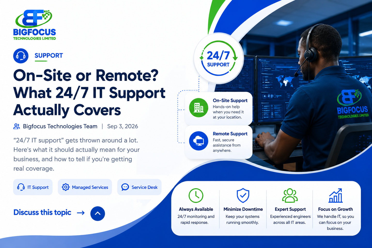 On-Site or Remote? What 24/7 IT Support Actually Covers